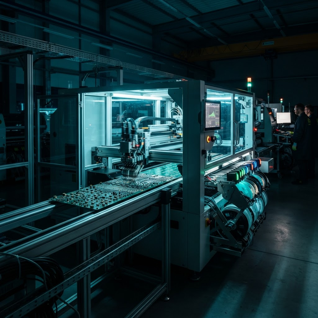 Automated surface-mount electronics manufacturing line